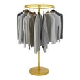 thumbnail image 4 of 360° Rotatable Gold Round Garment Rack Floor Standing Portable Clothing Rack for Dance Halls Laundry Shops, 4 of 14