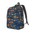 thumbnail image 1 of Disketp Funny Steam Train print Canvas Backpack Lightweight Travel Daypack Student Rucksack Laptop Backpack-, 1 of 5