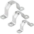 thumbnail image 1 of GHSDFBB 25pcs M50 Stainless Steel Rigid Pipe Strap for 2 Inch Hose OD, 2 Holes Cable U Bracket Clamp Hanger Tube Strap Tension Clips, 1 of 6