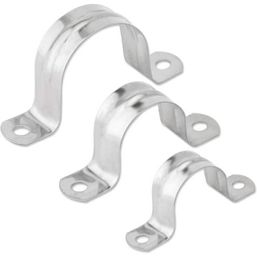 25pcs M20 Stainless Steel Rigid Pipe Strap for 3/4 Inch Hose OD, 2 Holes Cable U Bracket Clamp Hanger Tube Strap Tension Clips