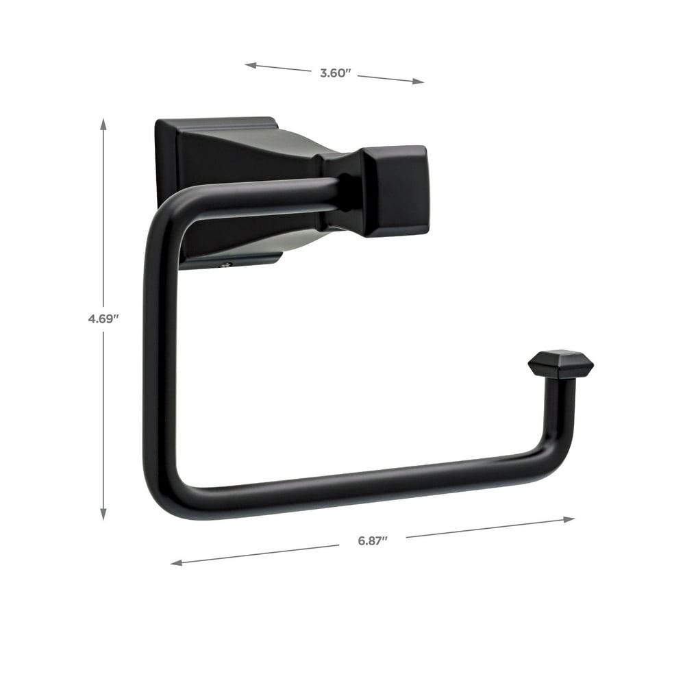 Better Homes & Gardens Chandler Euro Toilet Paper Holder, Matte Black