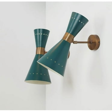 1950 Pair of Brass Wall Sconce light Diabolo Italian Wall Lights Wall Fixture Lamps