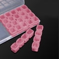 thumbnail image 4 of Gospire Small 28 Grids Box Clear Plastic Jewelry Craft Storage Container Painting Embroidery Diy Art Craft Accessory Organizer Case (Colorful),Pink Storage Case, 4 of 5