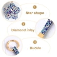thumbnail image 2 of Llavero de cristal con forma de estrella, llaveros de pulsera para mujer, dije para bolso, llavero para mujer y niña, regalo, 2 of 5
