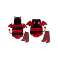 thumbnail image 2 of RUINIXCW Newborn Baby Boy Girl Halloween Devil Costume Infant Cosplay Outfit Fall Winter Clothes Fleece Sleeveless Hooded Romper Wings Stockings Set, 2 of 10