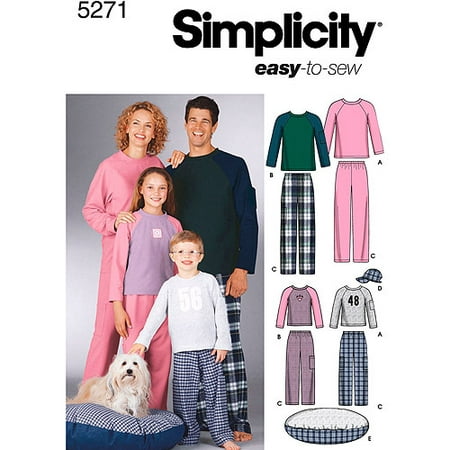 Simplicity Pattern Unisex Loungewear, (XS-L, XS-XL) - Walmart.com