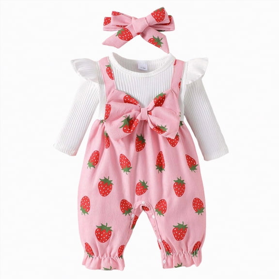 Hessimy 0-24M Infant Girl Romper Baby Girls Solid Color Bodysuit Toddler Ruffle Jumpsuit Shirts Casual Tops Baptism Shirt,Stretchy(Pink