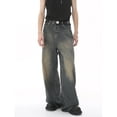 thumbnail image 2 of Vintage Streetwear Hop Jeans Harajuku Washed Distressed Straight Wide Leg Pants Loose Floor Length Denim Trousers Baggy Jeans for Women, 2 of 6