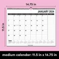 PAPERAGE Calendar 202412 Month (Black & White), Minimalist Wall and