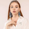 thumbnail image 2 of Long Beaded Dangle Earrings u2013 Boho Native Handmade Seed Bead Tassel Earrings For Women And Girls, Mian Large Statement Beaded Drop Fri------Prod, 2 of 5