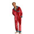 thumbnail image 2 of Matching Christmas Pajamas Plush Christmas Pjs Long Sleeve Button down Holiday Home Sleepwear Set Top and Pants 2 Piece Set Mom and Daughter Pajamas, 2 of 6
