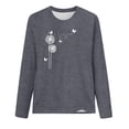 thumbnail image 4 of Womens Casual Long Sleeve Shirts Summer Floral Paisley Print Crewneck Blouses Fall Trendy Classic Fit Pullover Tops Grey XL, 4 of 4