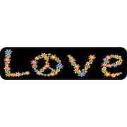 8in x 2in Floral Peace Symbol Love Magnet