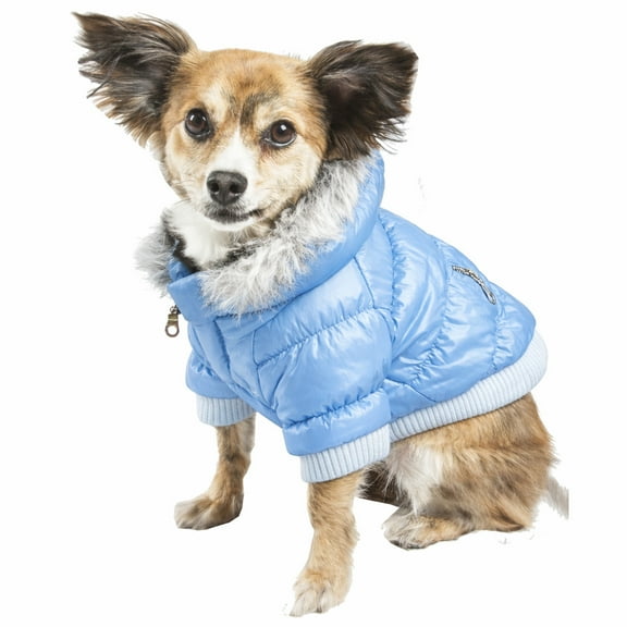 Pet Life ® Classic Metallic Fashion 3M Insulated Dog Coat Parka w/ Removable Hood