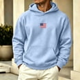 thumbnail image 2 of ZVNAΖH Men's Hoodie with USA Flag Print, Long Sleeve Pullover with Kangaroo Pocket, Casual Hooded Sweatshirt for Patriotic Day, M-3XL, 2 of 6