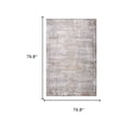 thumbnail image 6 of 7' X 10' Gray and Brown Abstract Distressed Area Rug, 6 of 6