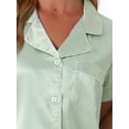thumbnail image 5 of DARING DIVA Women's Satin Top and Shorts Pajama Set S Pea Green, 5 of 6