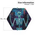 thumbnail image 2 of Fuzoiu Space Skeleton Meditation Print Leather Coasters Set,Drink Coasters Set of 4,for Tabletop Protection, Durable PVC Coasters,Home Décor and Housewarming Gift-Hexagon, 2 of 6