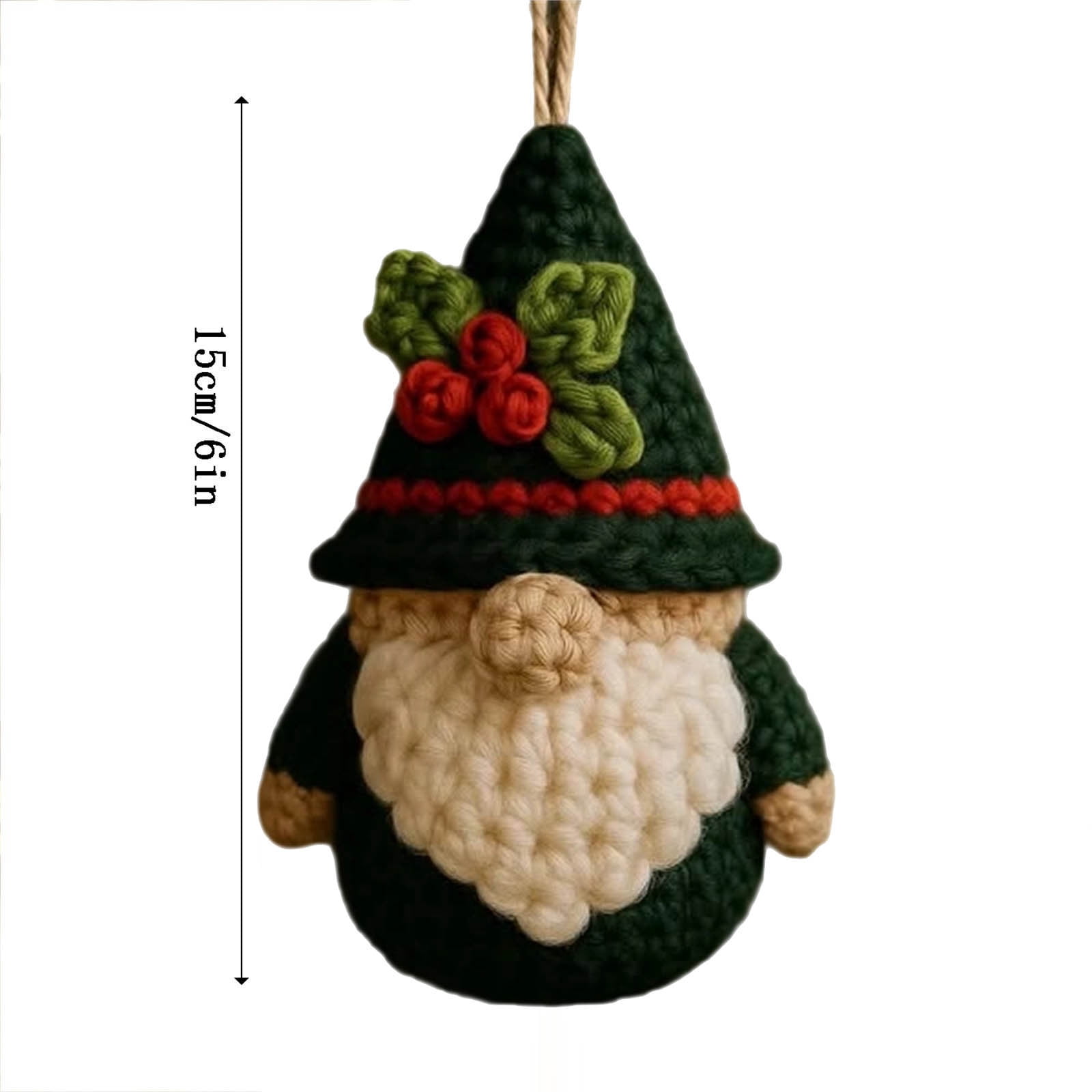 Kit De Crochet Gnome D'arbre De Noël DIY - Taille Finie 15 Cm - Avec Fil, Crochet, Perles, Instructions | Activité Créative, Cadeau, Loisir éducatif Pour Adultes Et Ados - 9