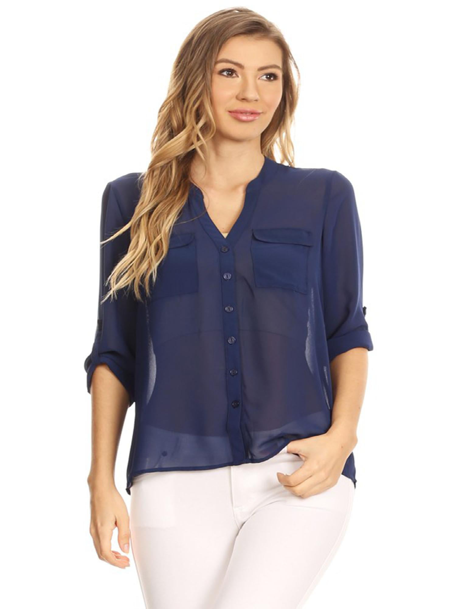 Womens button up blouses