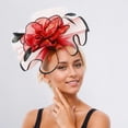 thumbnail image 2 of CAIXIA Fascinators Hat for Women Tea Party Headband Kentucky Derby Wedding Flower Cocktail Mesh Feathers Hair Clip, 2 of 7