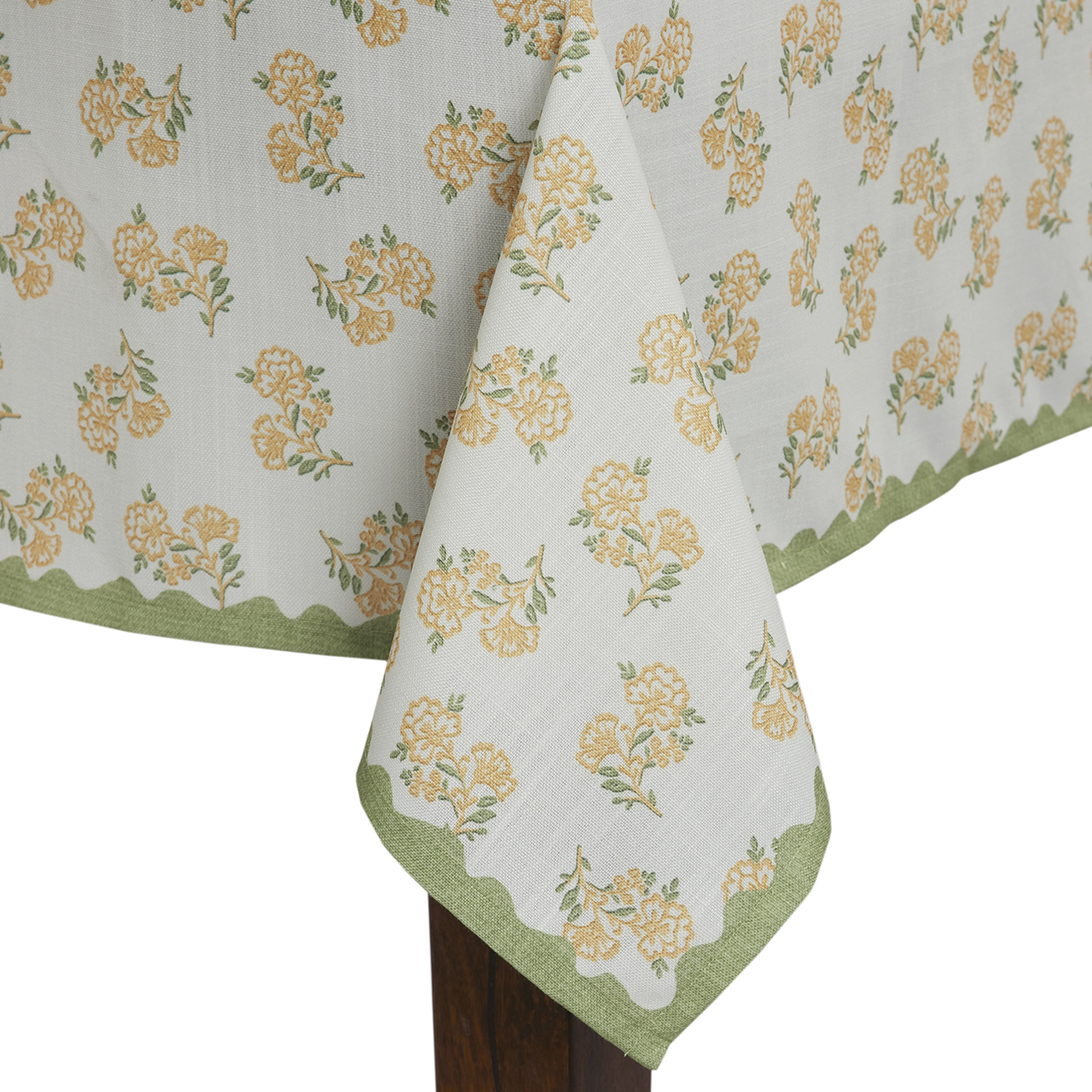 Easter Block Print 60" x 84" Tablecloth - 100% Cotton, Multi-color