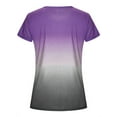 thumbnail image 4 of GORHGORH Women's Gradient Contrast Short Sleeve Round Neck Loose Fit Casual T-Shirt Top, 4 of 4