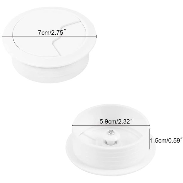 Ojal de 2 uds., blanco, 60mm, ojal de escritorio, ojal de plástico, ojal de escritorio, ojal de escritorio para oficina, hogar, blanco