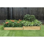 Two Section Raised Garden Bed Planter, Natural Wood