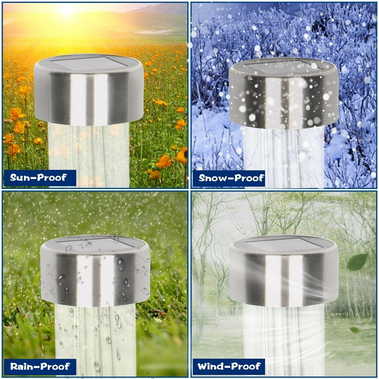 Zimtown 24pcs Solar Outdoor LED Light, Stainless Steel Path Walkway Lights for Landscape, Patio Pathways Zimtown 24pcs Solar Outdoor LED Light, Stainless Steel Path Walkway Lights for Landscape, Patio Pathways