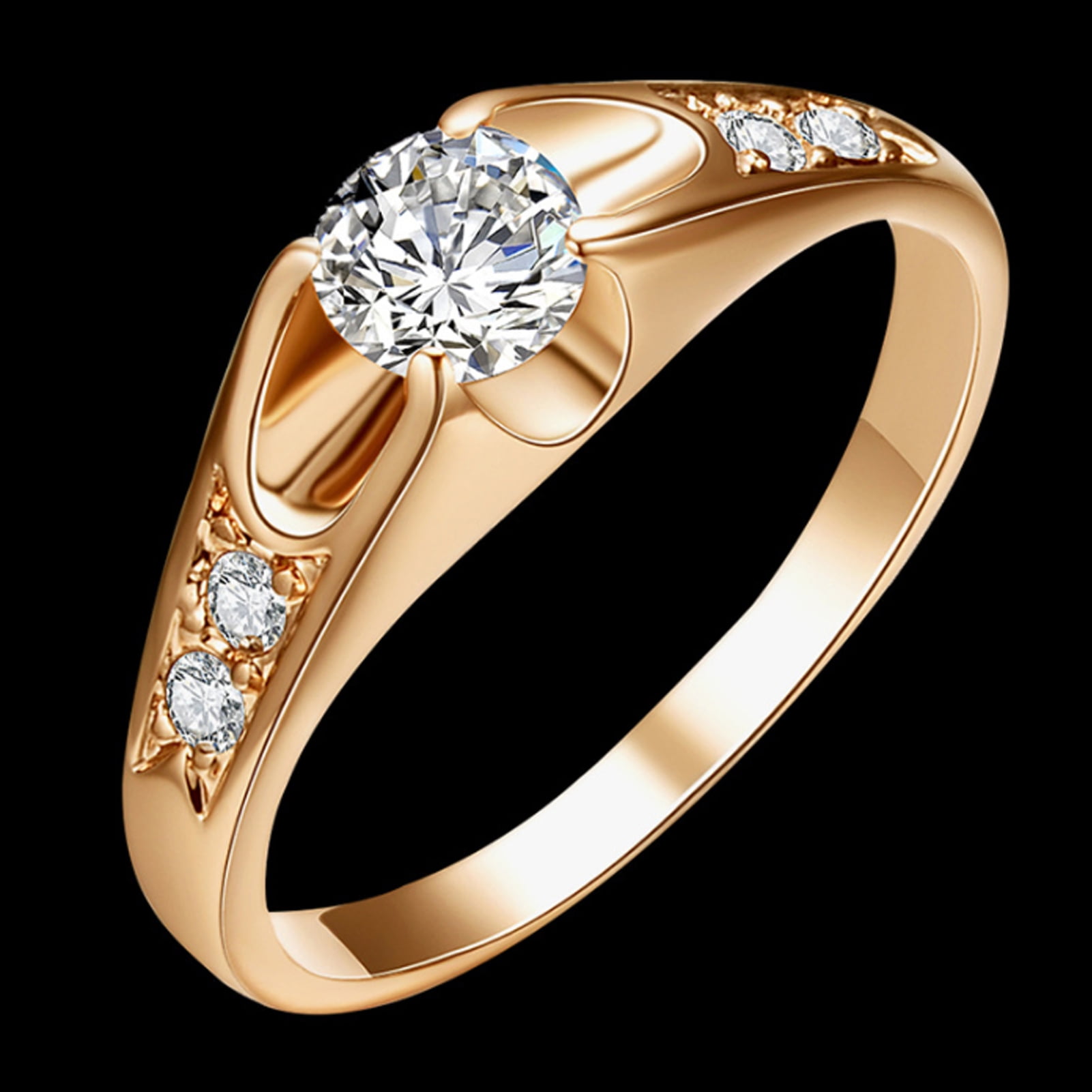 Real 999 24K Yellow Gold 3D Hard Gold Flower Ring US6.5 Best Gift For Women  | eBay