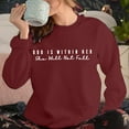 thumbnail image 5 of Red Womens Sweatshirt Women Verse Pullover God Is Within Her Long Sleeve Inspirational Blouse Top Fall Clothes for Women, 5 of 6