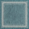thumbnail image 1 of Unique Loom Extérieur Frontière Solide Tapis Tonal 5' x 5' Carré Sarcelle/beige, 1 of 1
