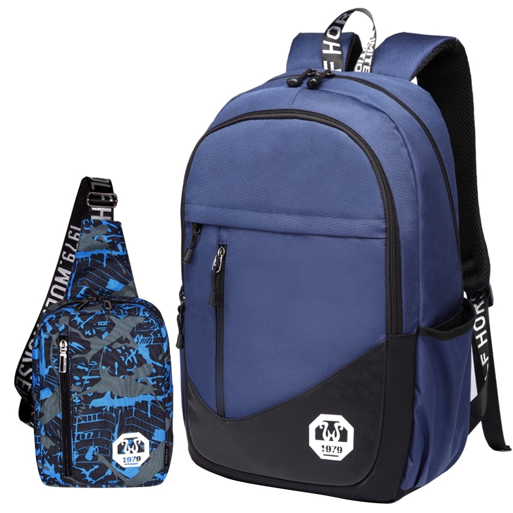 Backpack,Coofit 2Pc Oxford School Backpack Book Bag Laptop Bag Sling Bag Set Men's Casual Backpack School College Travel... by Coofit