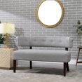thumbnail image 2 of Jennifer Taylor Home Jared Roll Arm Tufted Polyester Fabric Bench in Light Gray, 2 of 16