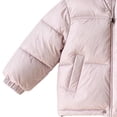 thumbnail image 5 of Girls Winter Puffer Jacket Detachable Hood Jacket Solid Color Short Zip Warm Coat Windproof Padded Outerwear for Girls with Pockets, 5 of 6