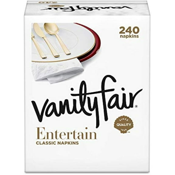 Vanity Fair 3-Ply Dinner Impressions Napkins, 240 Total Count (4 Pack of 60