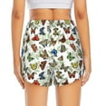 thumbnail image 4 of Uemuo Multicolored Butterflies Pattern Women's Athletic Shorts High Waisted Running Shorts with Liner Pockets Gym Elastic Workout Shorts-XX-Large, 4 of 9