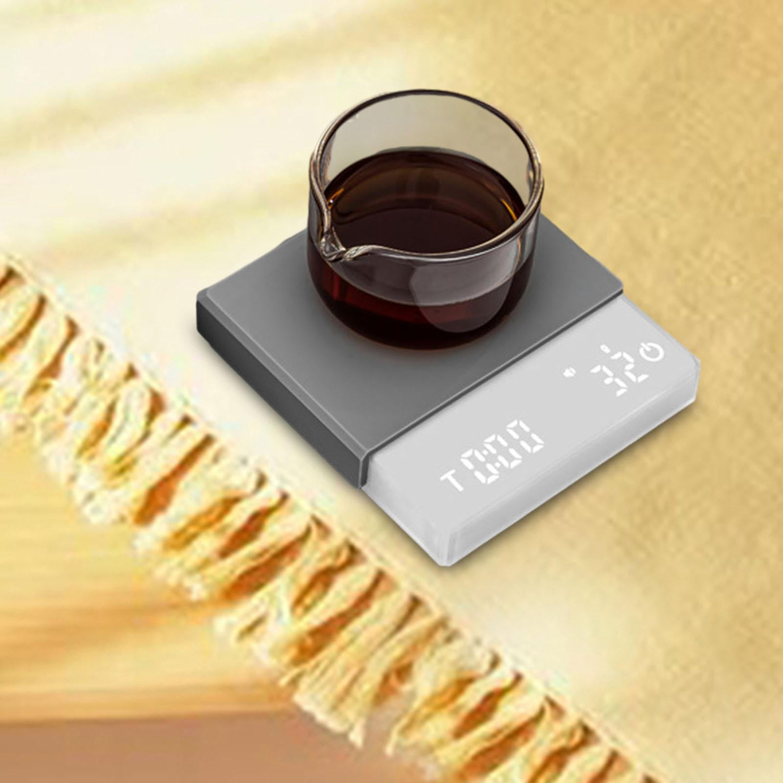 Esquirla Kitchen Coffee Scale Scale Housewarming Gifts Sturdy Practical Barista Tool with Timer for Cafe Shop Household White