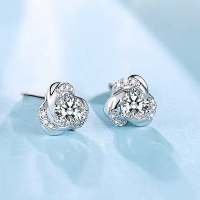 Fiudx Pendientes de Circonita, Elegantes Joyas con Diseño Geométrico, Deslumbrantes Detalles con Incrustaciones, Ideales para El Día a Día, Regalo de Cumpleaños o Boda, Ideales para Novias o para Ti