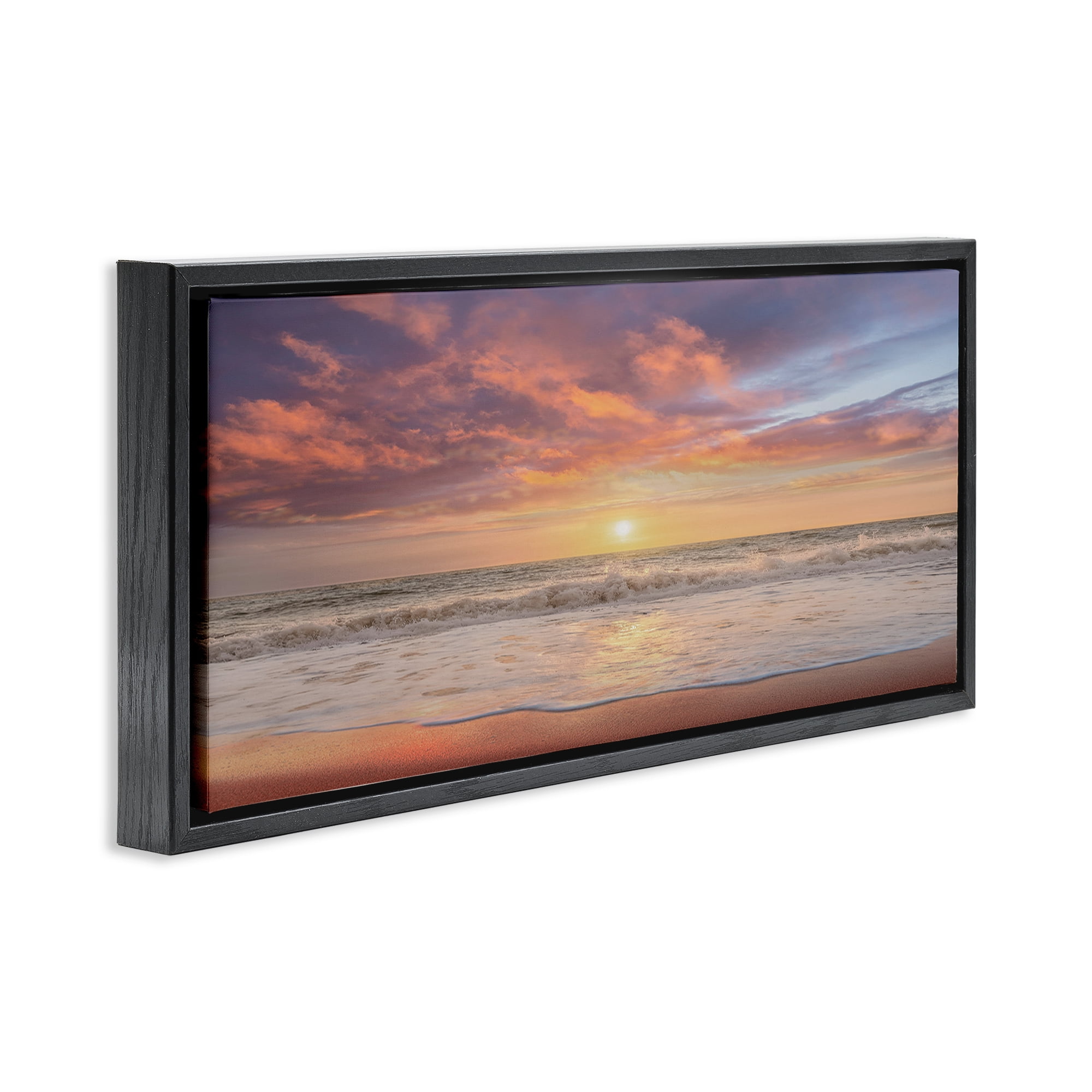 Stupell Industries Vivid Sunset Panorama Black Framed Floater Canvas Wall Art, design by Mike Caliascibetta