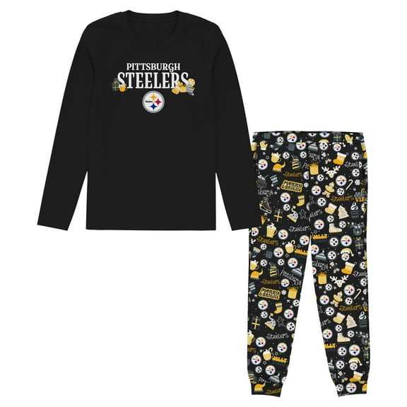 Preschool Outerstuff Black Pittsburgh Steelers Chestnut Holiday Sleep Set