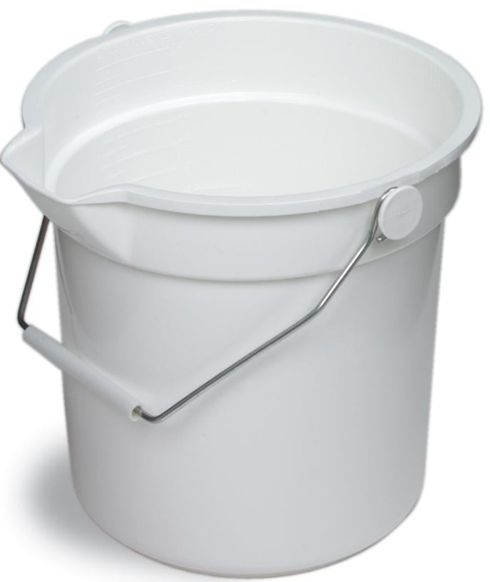 CONTINENTAL COMMERCIAL 8110WH Utility Bucket, 10 qt Capacity, Round, Polyethylene, White