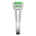thumbnail image 3 of 3.96ct cushion cut green Zircon 18k white gold Bridal Wedding Engagement Promise Anniversary Ring for Women size 4.5, 3 of 7