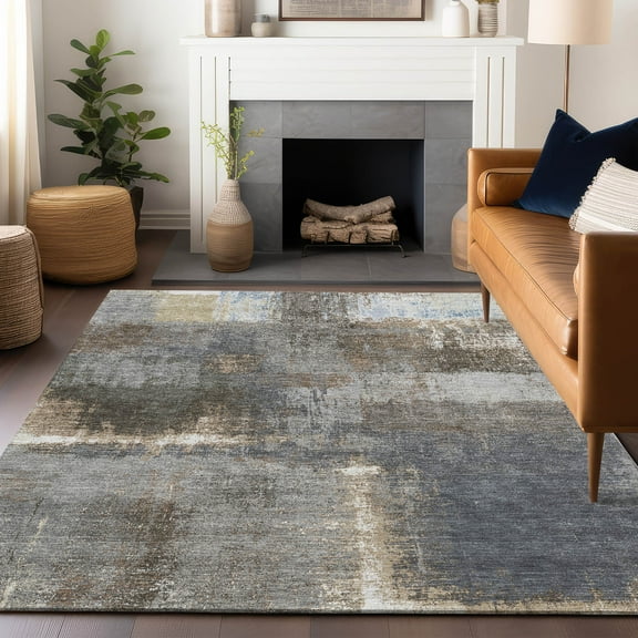 Addison Rugs Chantille Indoor/Outdoor Transitional Modern Khaki Washable Rectangle Rug, 10' x 14'