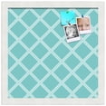 thumbnail image 2 of PinPix 14x14 Custom Cork Bulletin Board Diamond Modern Pattern Aqua White Poster Board Has a Fabric Style Canvas Finish, Framed in Diamond Modern Pattern Aqua White, by ArtToFrames (PinPix-1799), 2 of 5