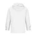 thumbnail image 5 of BLVB Mens Cotton Linen Hooded Sweatshirts Button Drawstring Long Sleeve Tops Casual Loose Comfy Fall Spring Blouse White, 5 of 6