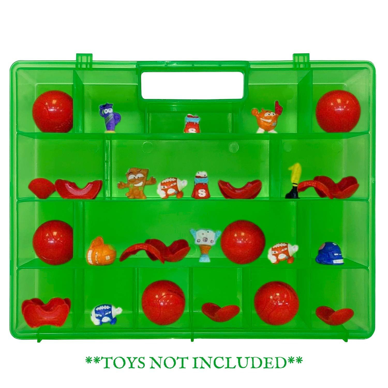 Toy Accessory Case Made by LMB Life Made Better Red Portable Display & Protector Storage Box with Solid Cover and Clasps Works with Zuru Smashers