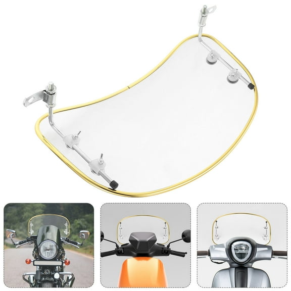 LOLIPPYY 1 Set Retro Motorcycle Wind Deflector Clear Windshield for Bike Scooter Windshield