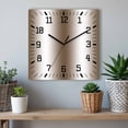 thumbnail image 6 of Brown White Ombre Wooden Wall Clock Silent Non Ticking, Abstract Art Modern Brown Gradient Square Wall Clocks Battery Operated, Decor Clock for Home Office, Living Room, Kitchen, 12 Inch, 6 of 9